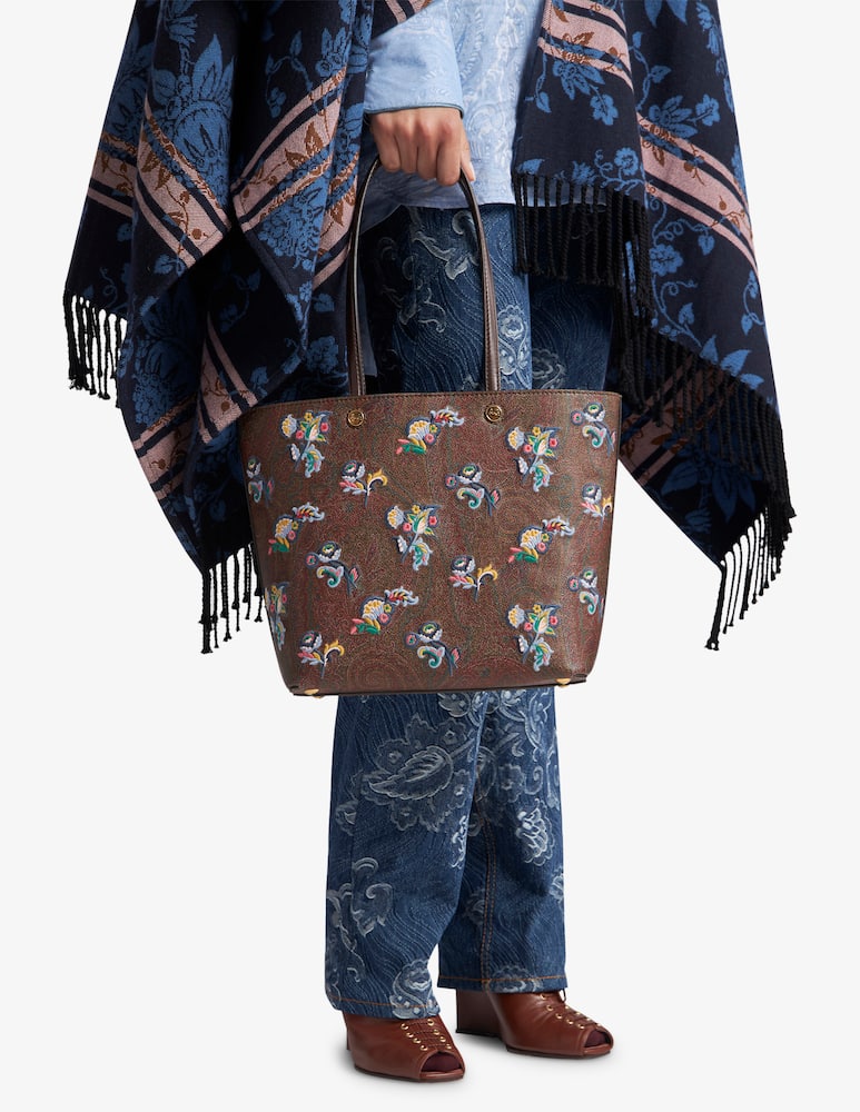 rinascente ETRO Borsa shopping piccola Etro Essential in Arnica ricamata