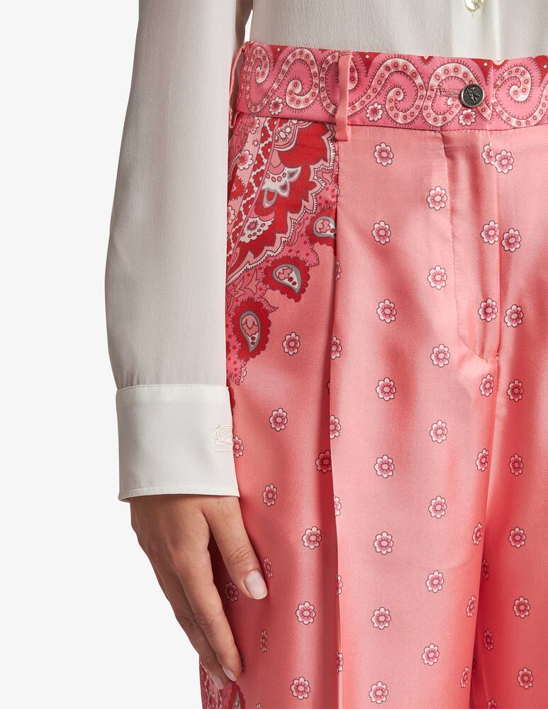 rinascente ETRO Pantaloni in seta fantasia floreale