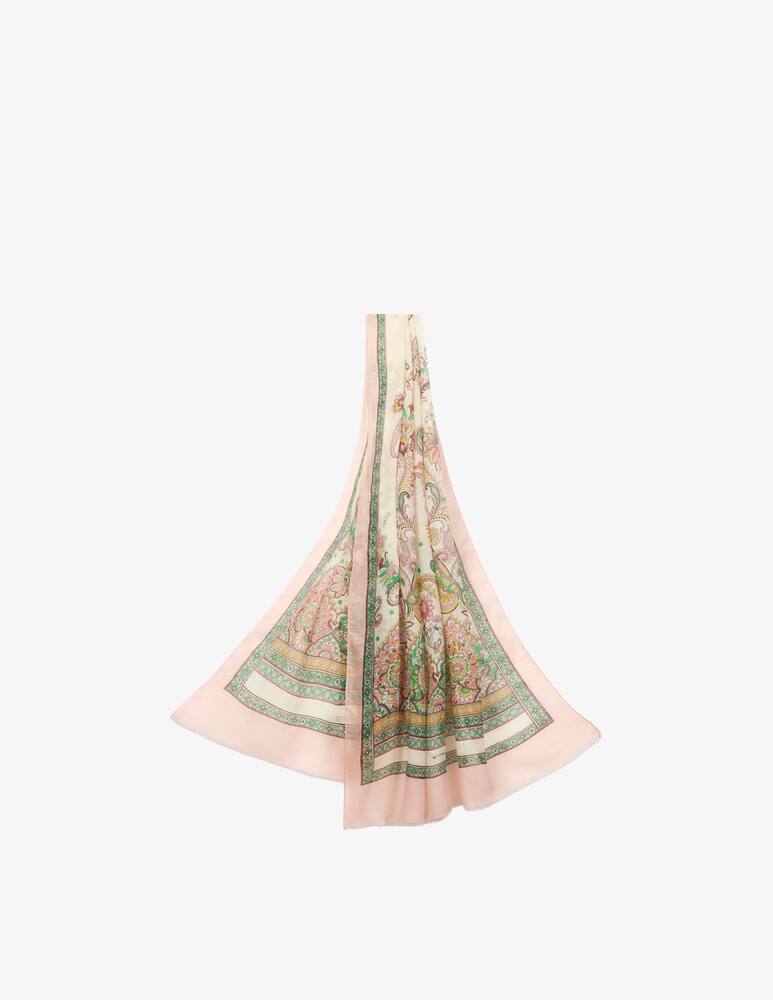 rinascente ETRO Fringed scarf with leafy motif