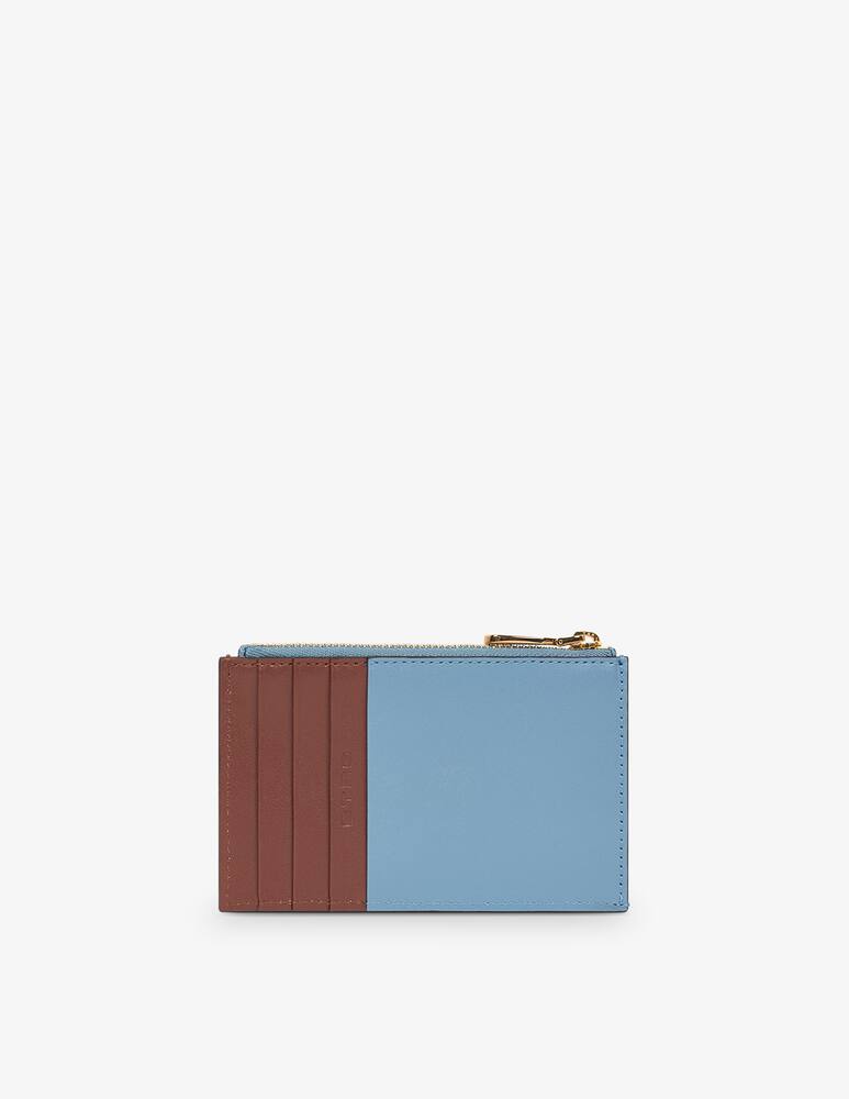 rinascente ETRO Leather card holder with pegaso button