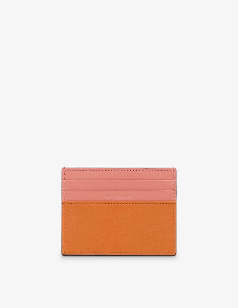 rinascente ETRO Two-Tone leather card holder