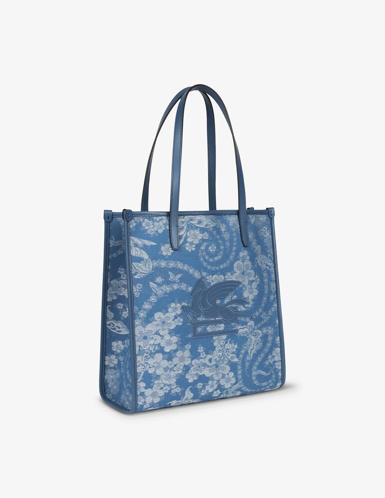 rinascente ETRO Borsa Love Trotter media in denim con pegaso