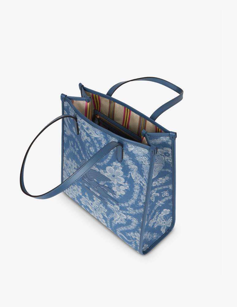 rinascente ETRO Borsa Love Trotter media in denim con pegaso