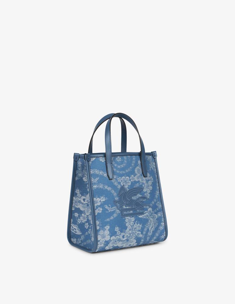 rinascente ETRO Borsa Love Trotter piccola in denim con pegaso