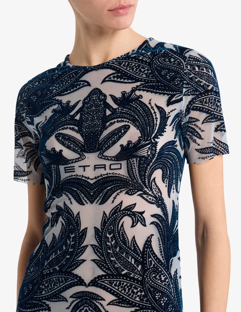 rinascente ETRO Flocked tulle sheath dress