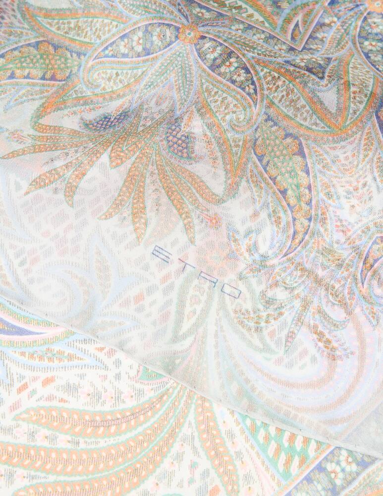 rinascente ETRO Sciarpa in seta con motivo foliage