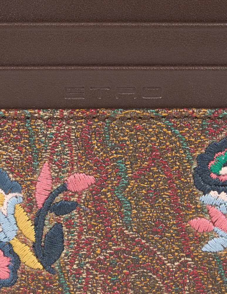 rinascente ETRO Arnica card holder with embroidery