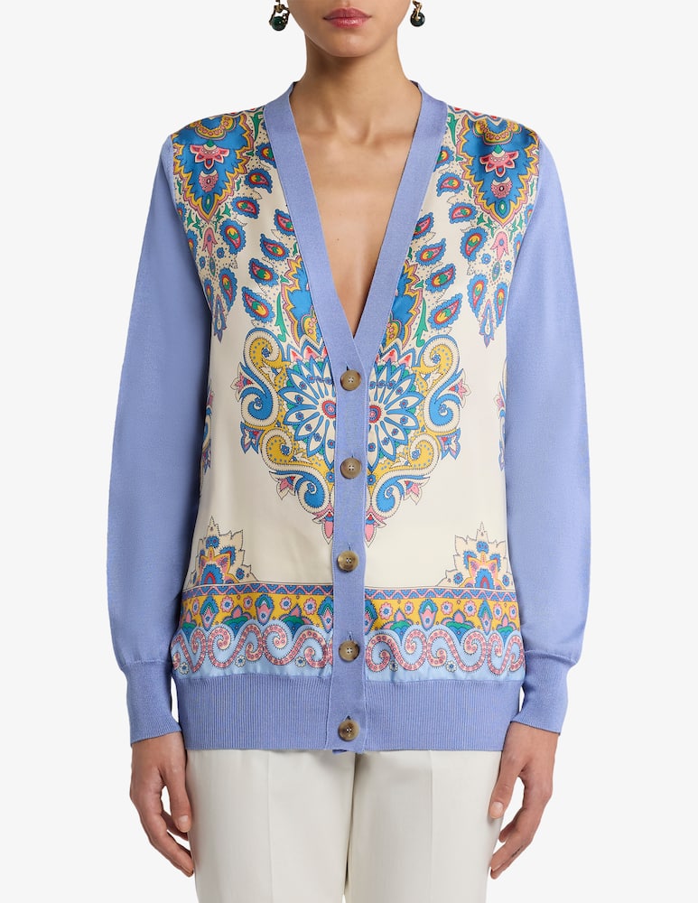 ETRO Cardigan in cotone e seta con stampa - immagine 1 ETRO Cardigan in cotone e seta con stampa - immagine 1