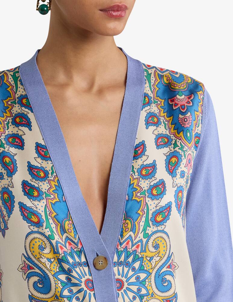 rinascente ETRO Cardigan in cotone e seta con stampa