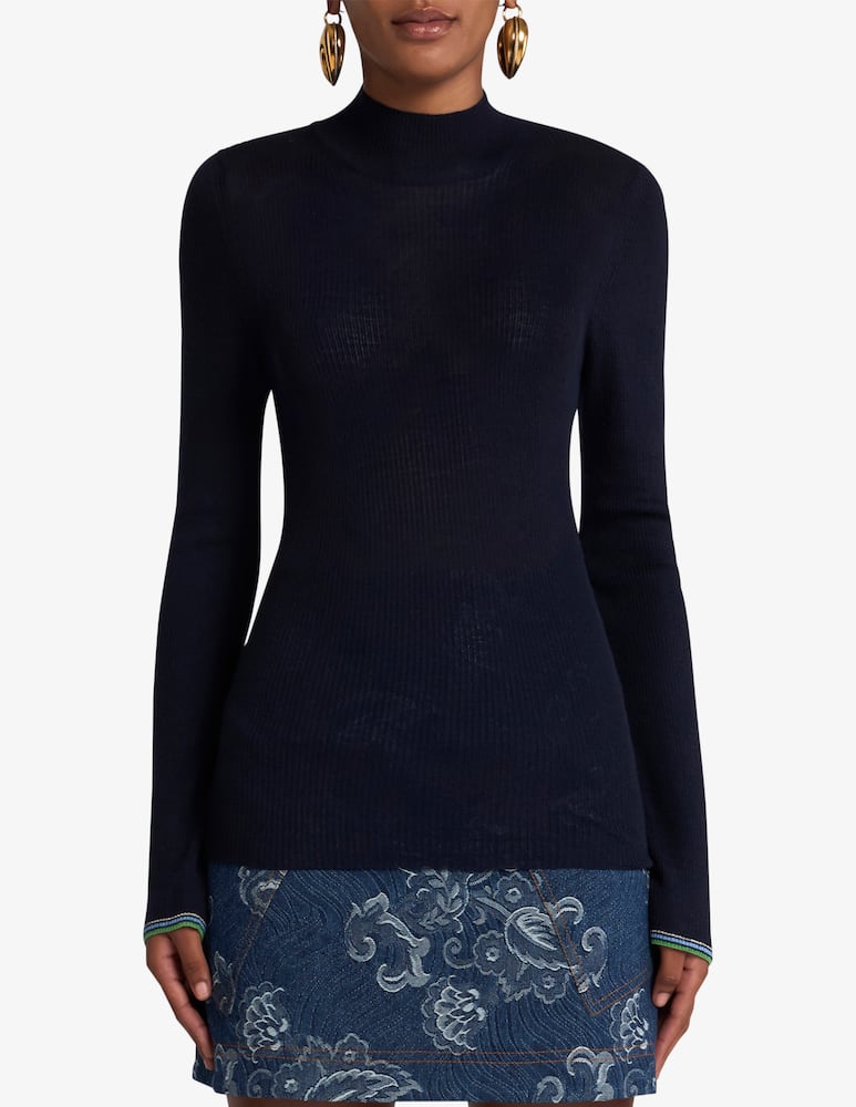 ETRO Wool jacquard turtleneck sweater - picture 1 ETRO Wool jacquard turtleneck sweater - picture 1