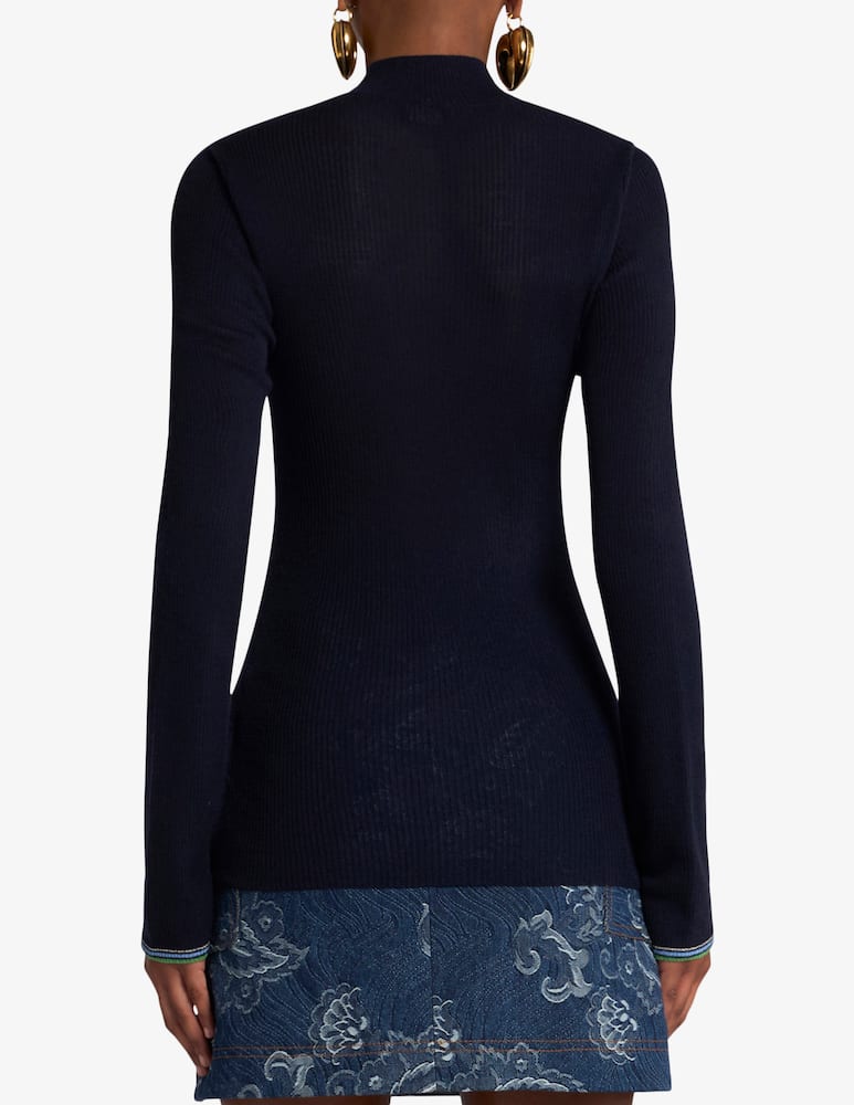 ETRO Wool jacquard turtleneck sweater - picture 2 ETRO Wool jacquard turtleneck sweater - picture 2
