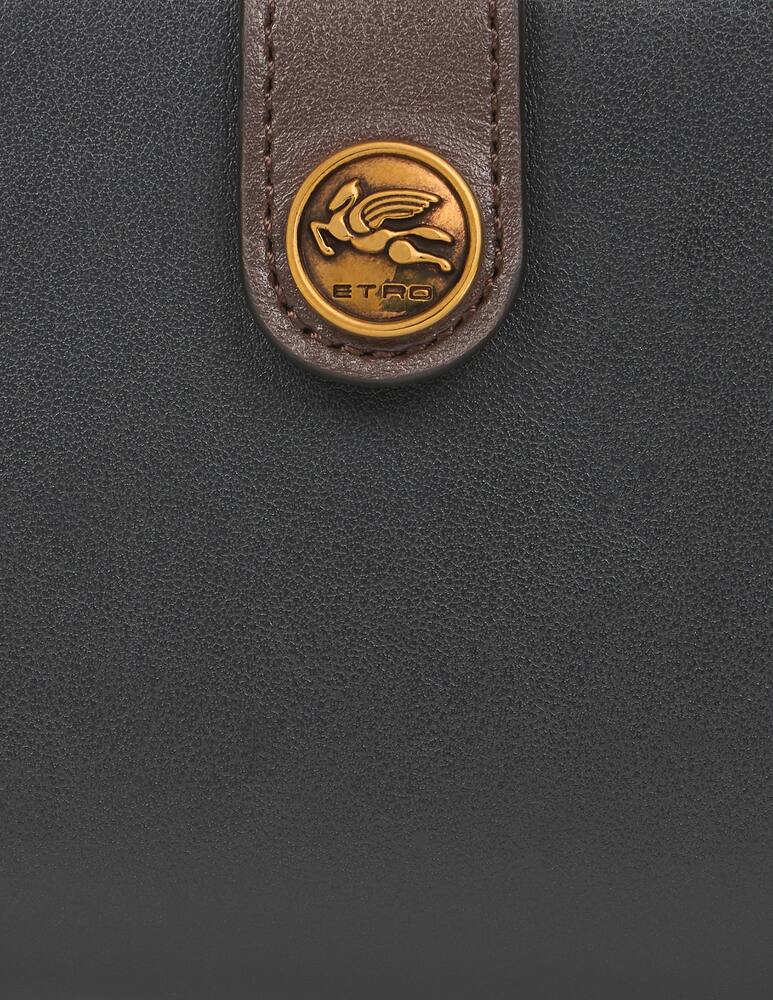 rinascente ETRO Portafoglio in pelle con bottone pegaso