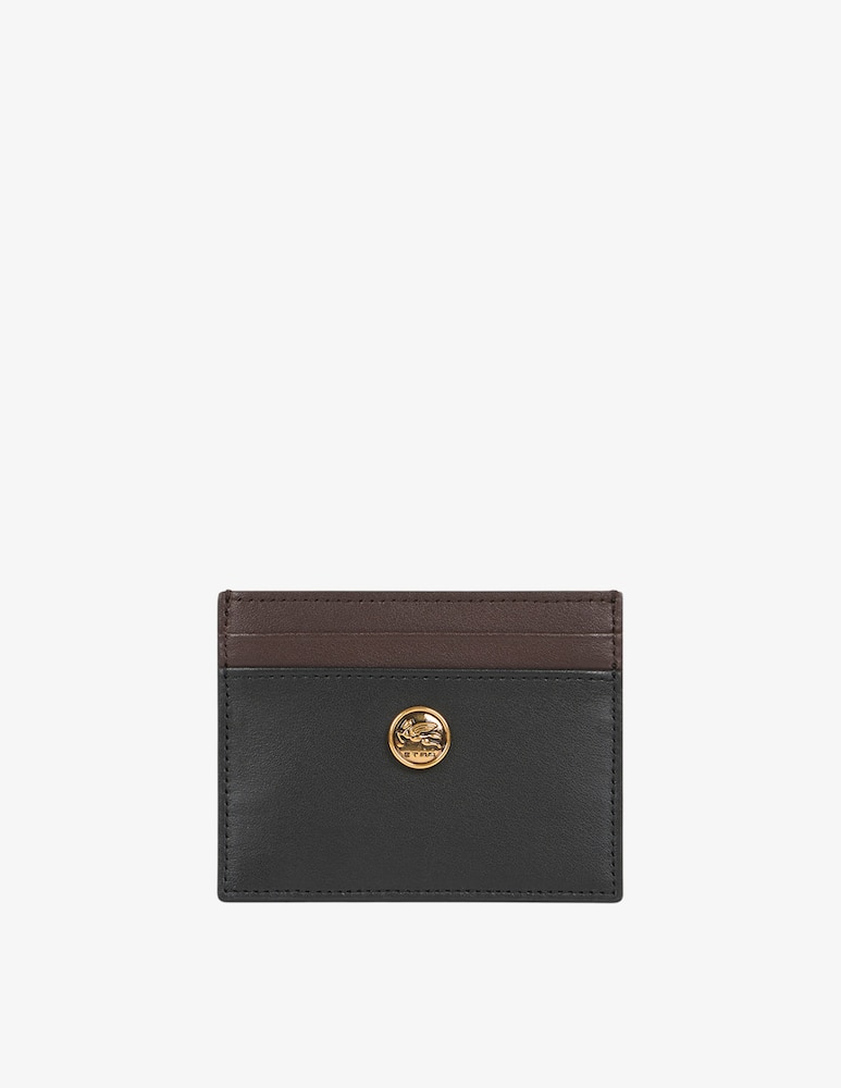 rinascente ETRO Two-Tone leather card holder