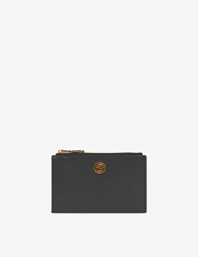 ETRO Leather card holder with pegaso button - picture 1 ETRO Leather card holder with pegaso button - picture 1