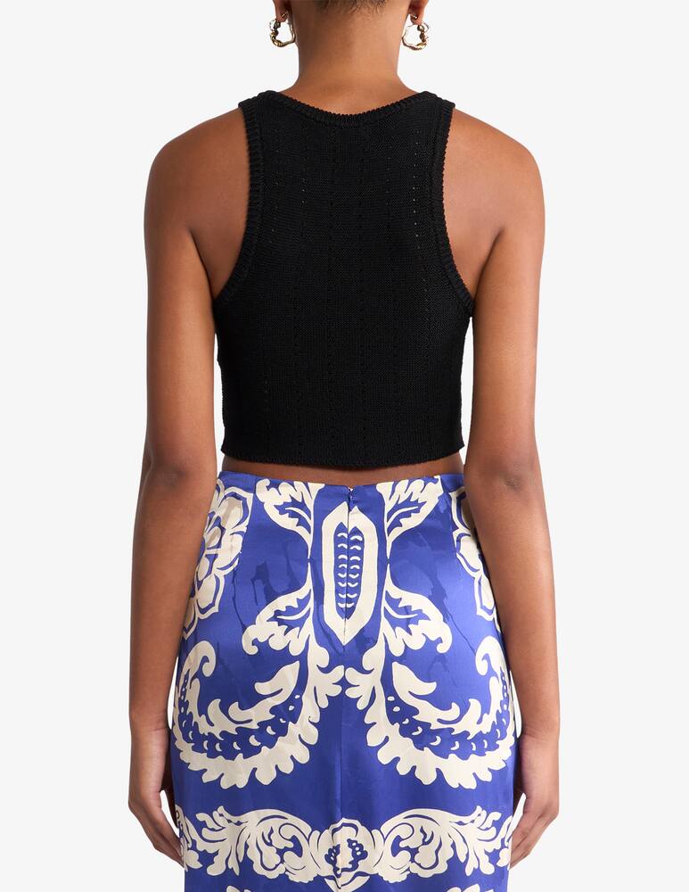 rinascente ETRO Knit crop top with punched detail