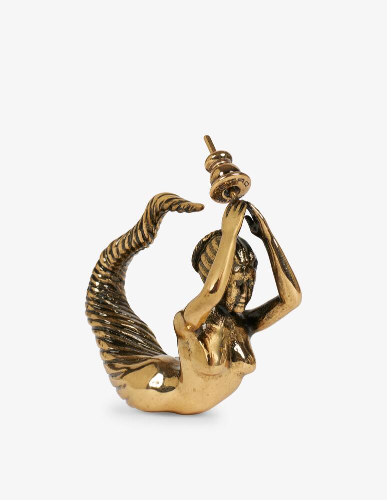 rinascente ETRO Brass mermaid earrings
