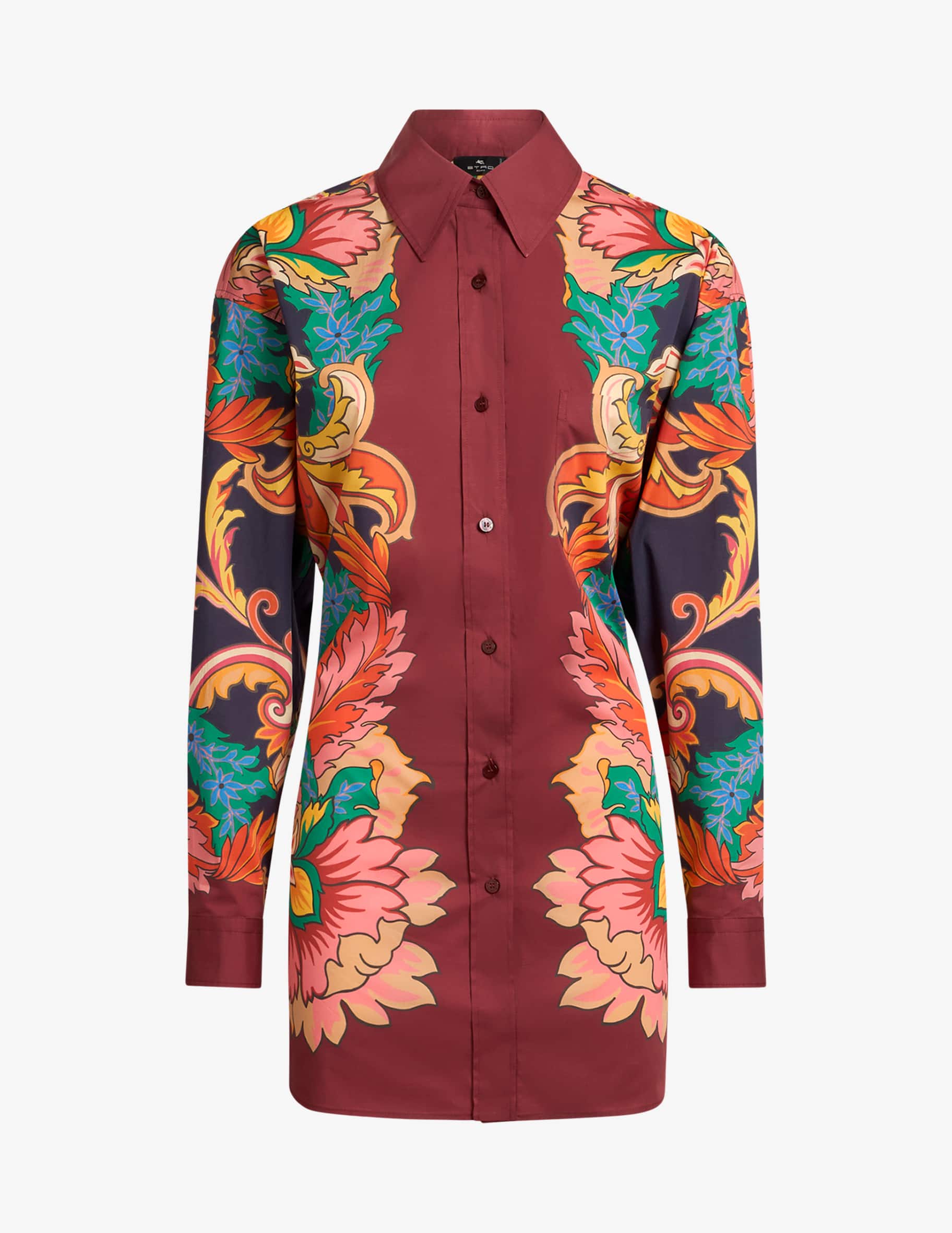 【ETRO】フローラルプリント ボタンアップ シャツドレス Shop ETRO Shirt with floral foulard print on Rinascente
