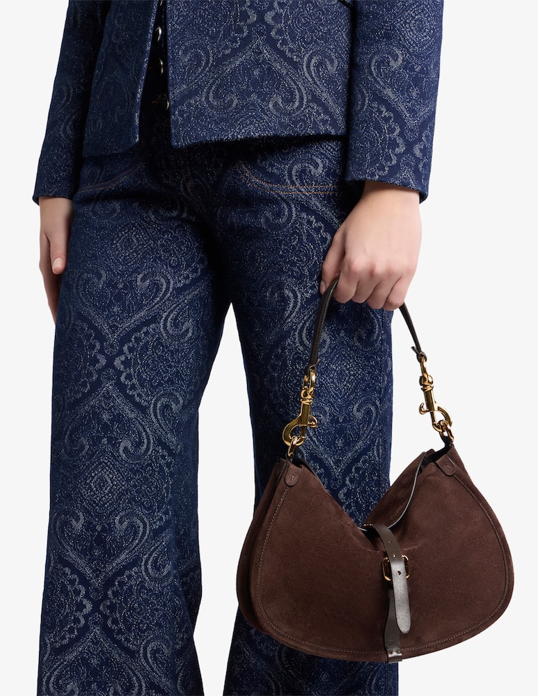 rinascente ETRO Medium suede Pony bag