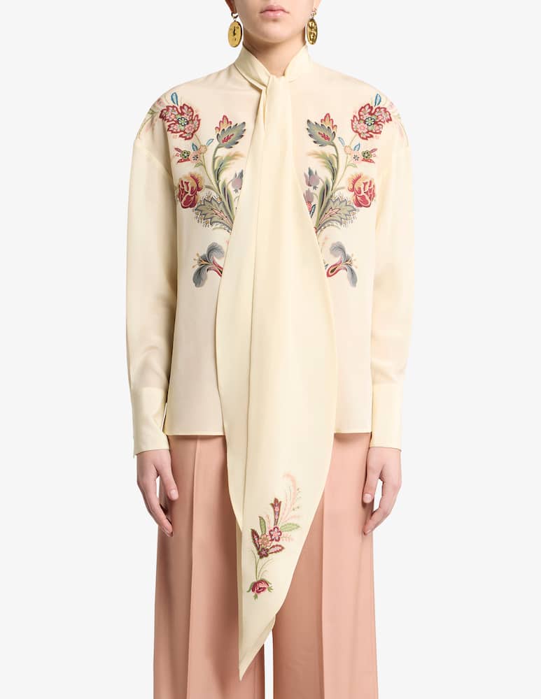 rinascente ETRO Blusa in seta con stampa piazzata