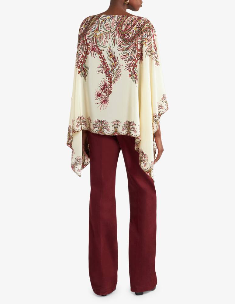 rinascente ETRO Silk poncho top with placed print