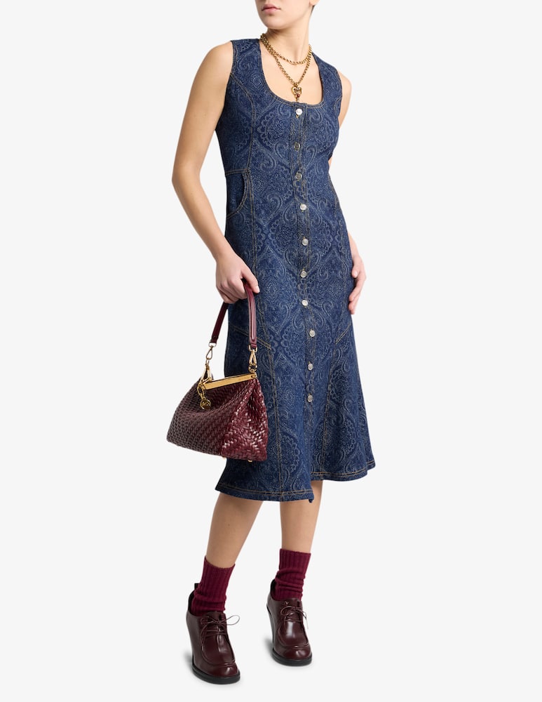 rinascente ETRO Jacquard denim midi dress