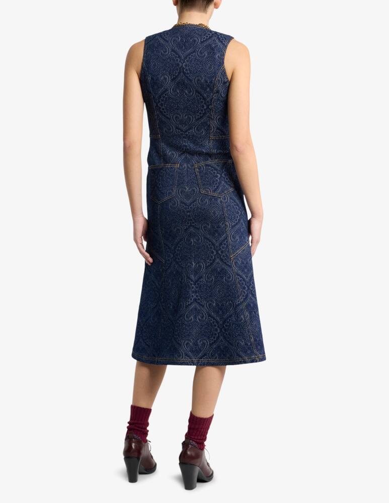 rinascente ETRO Jacquard denim midi dress