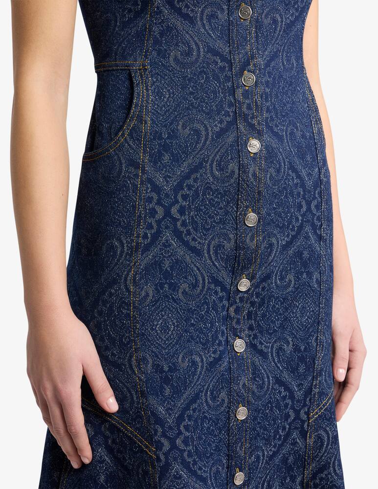 rinascente ETRO Jacquard denim midi dress