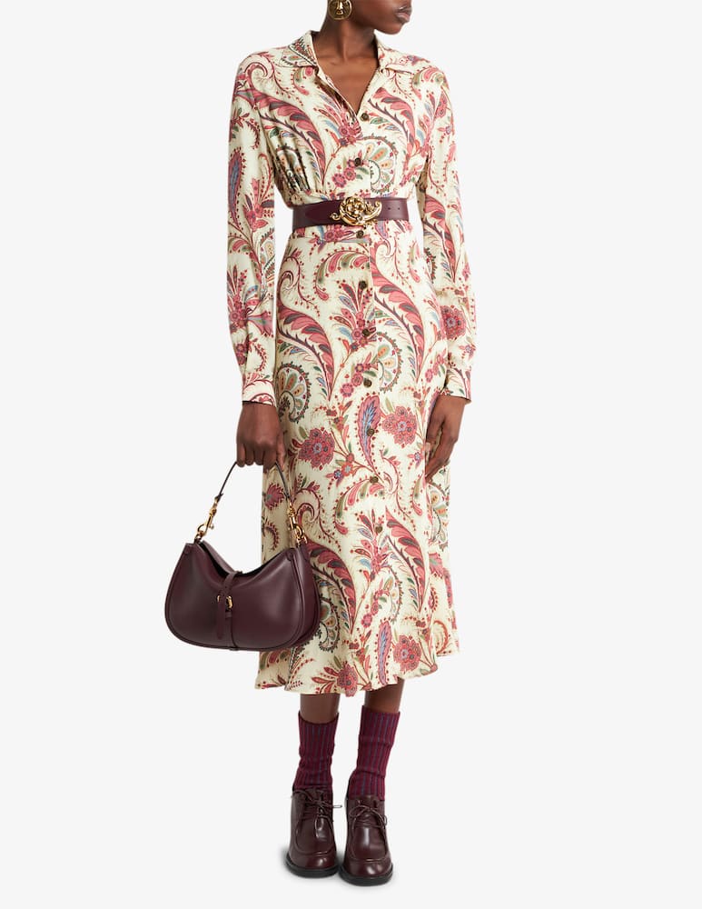 rinascente ETRO Shirt dress in printed stretch sable