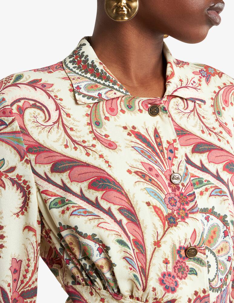 rinascente ETRO Shirt dress in printed stretch sable