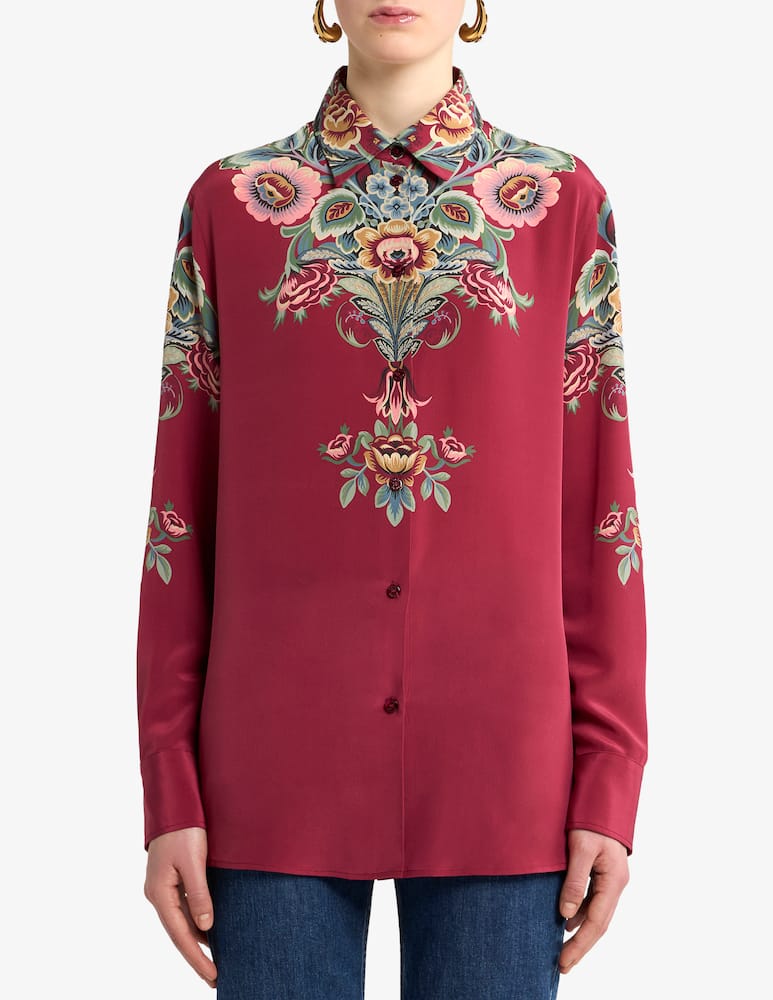 rinascente ETRO Camicia in seta con stampa piazzata