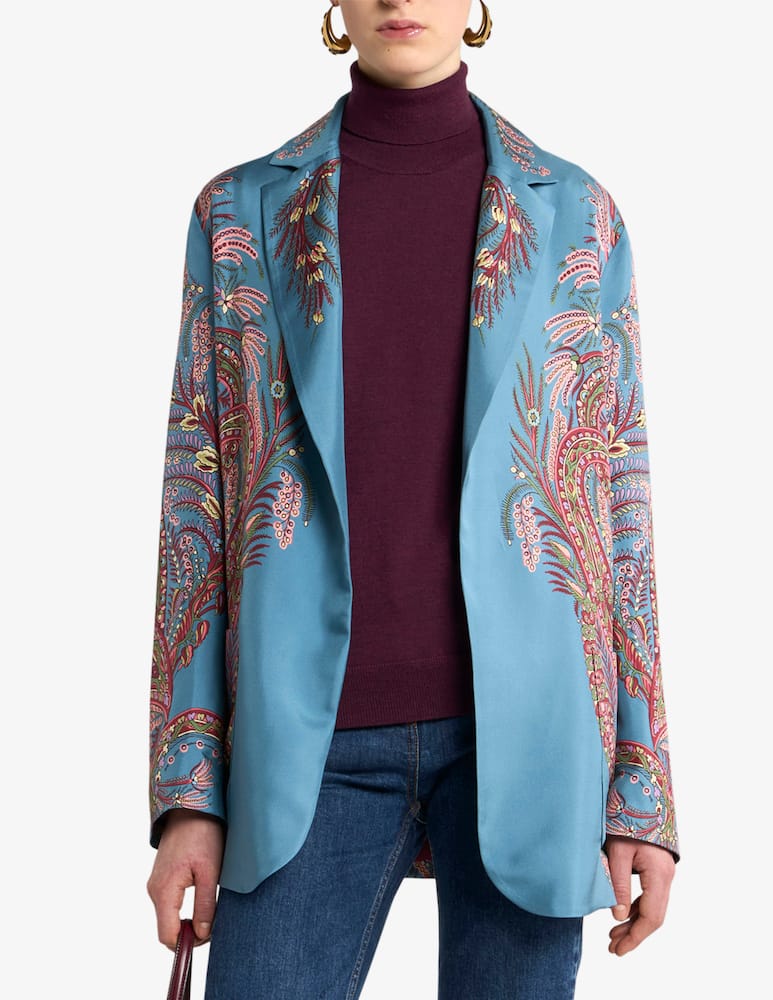 rinascente ETRO Printed silk wraparound jacket