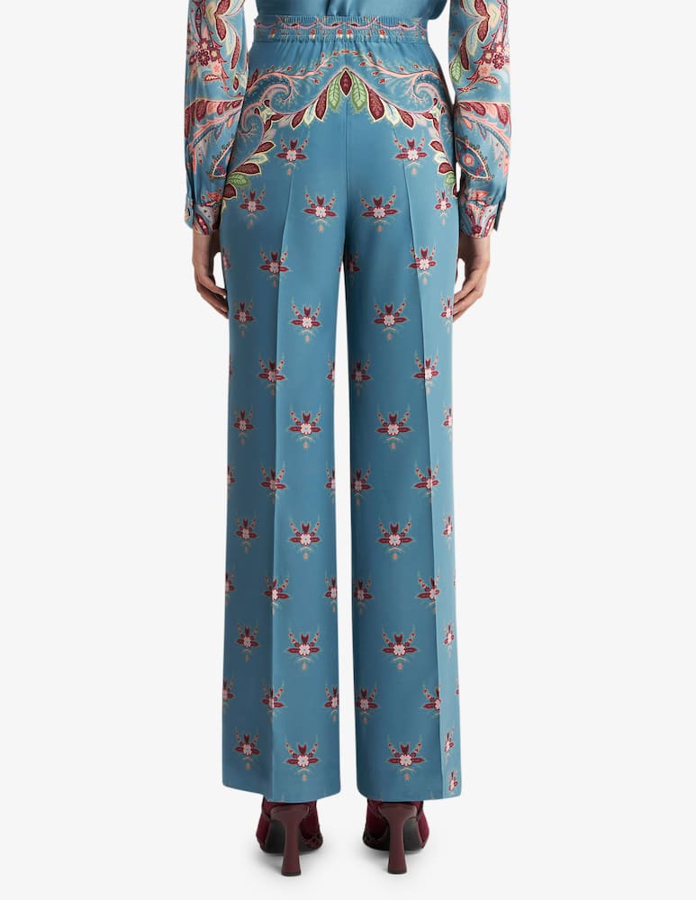 ETRO Pantaloni in seta con stampa piazzata - immagine 3