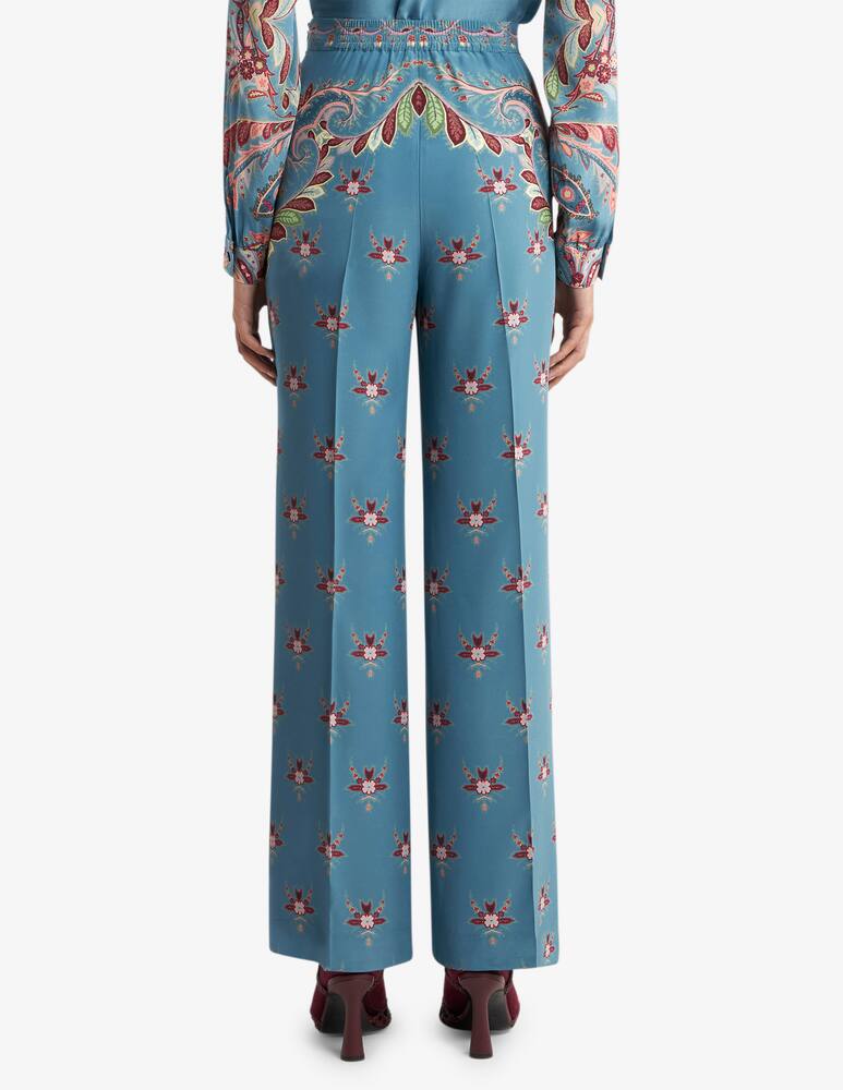 rinascente ETRO Silk trousers with placed print