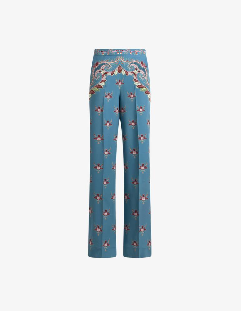 rinascente ETRO Silk trousers with placed print