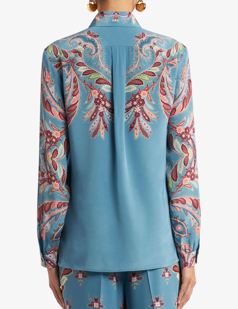 rinascente ETRO Camicia in seta con stampa piazzata