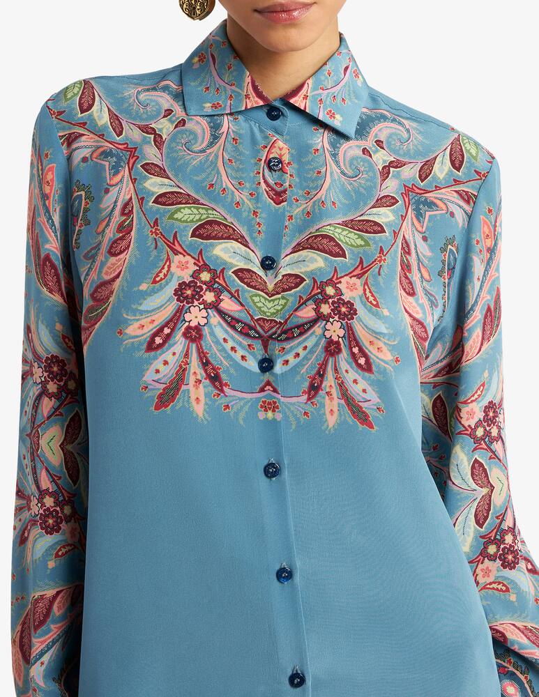 rinascente ETRO Camicia in seta con stampa piazzata