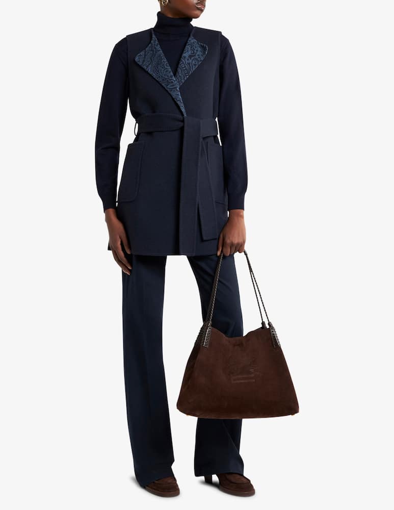 rinascente ETRO Long wool and cashmere jacquard waistcoat