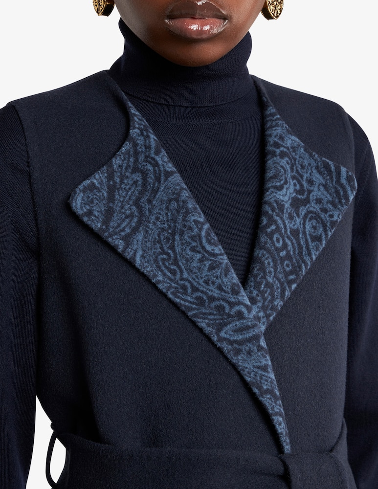 rinascente ETRO Long wool and cashmere jacquard waistcoat