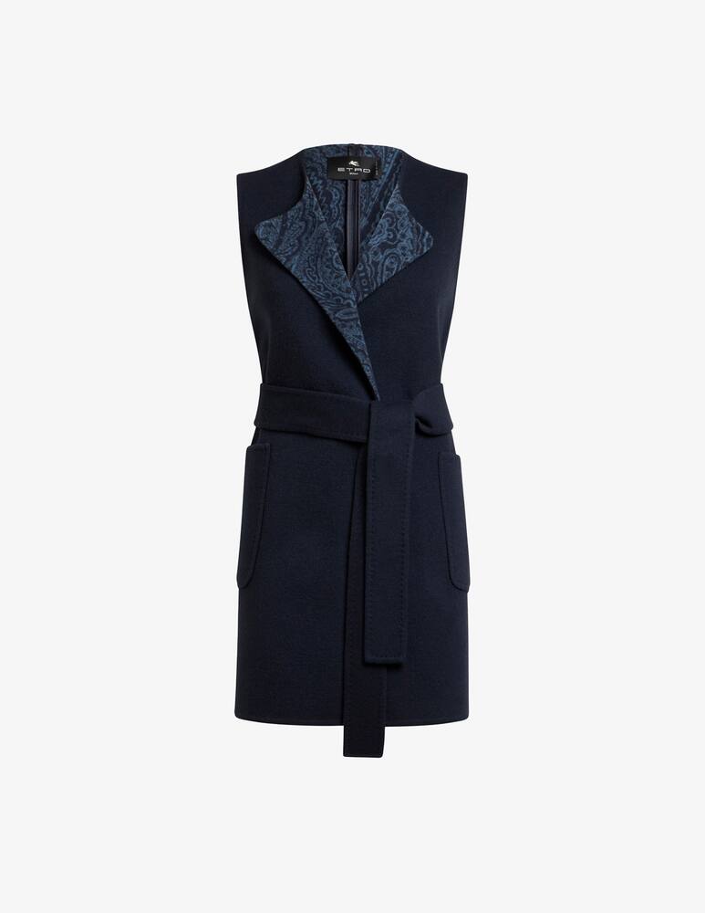 rinascente ETRO Long wool and cashmere jacquard waistcoat