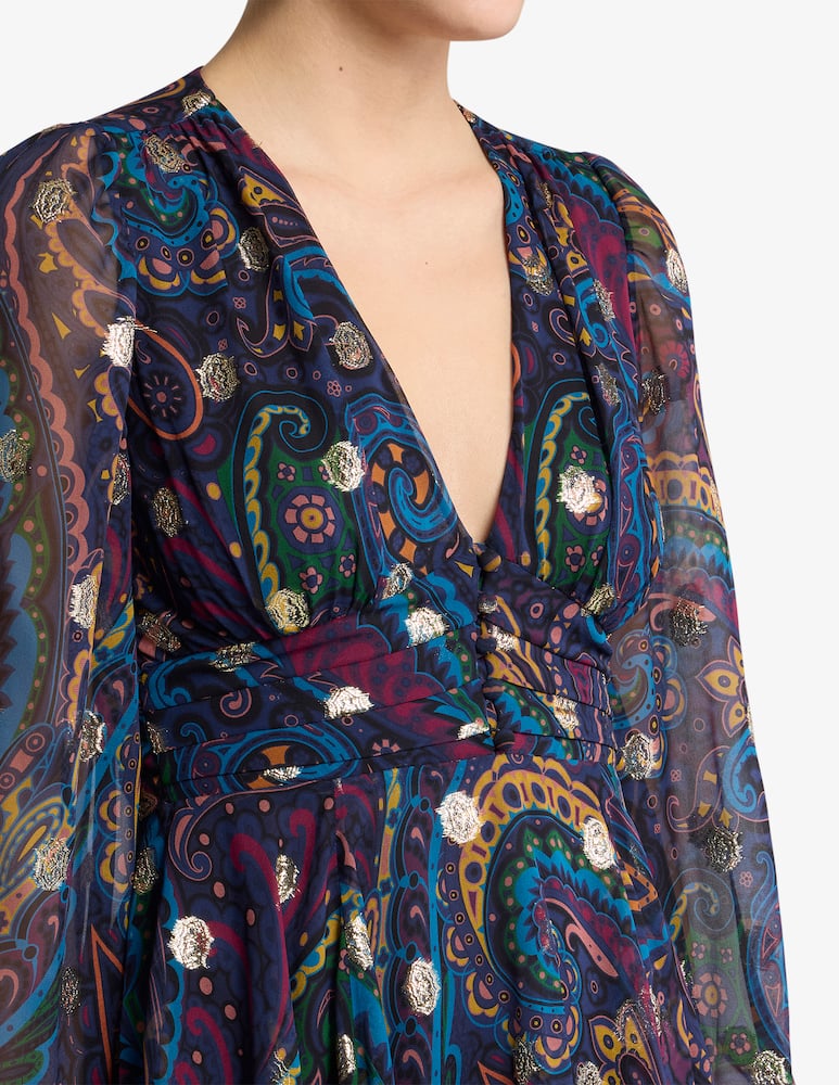 rinascente ETRO Silk mini dress with paisley print