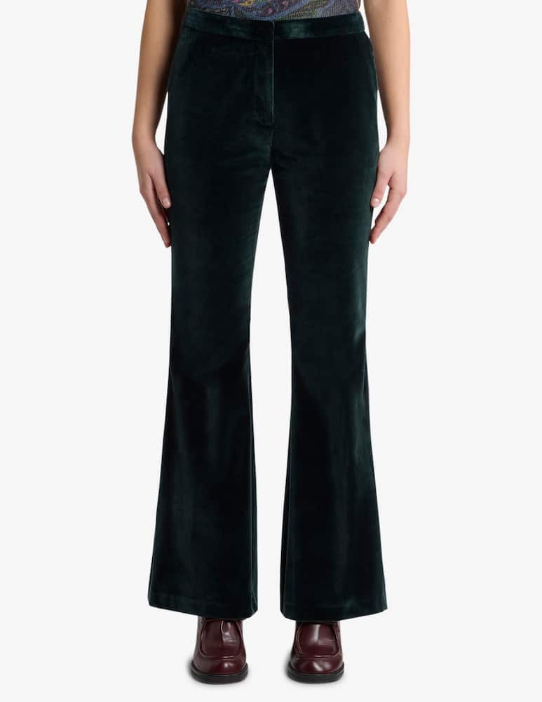 rinascente ETRO Flared stretch cotton velvet trousers