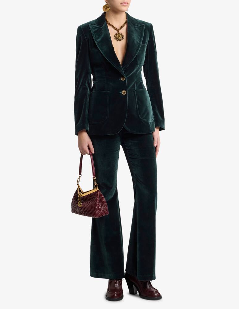 rinascente ETRO Flared stretch cotton velvet trousers
