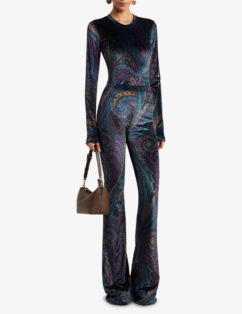 rinascente ETRO Flared printed chenille trousers
