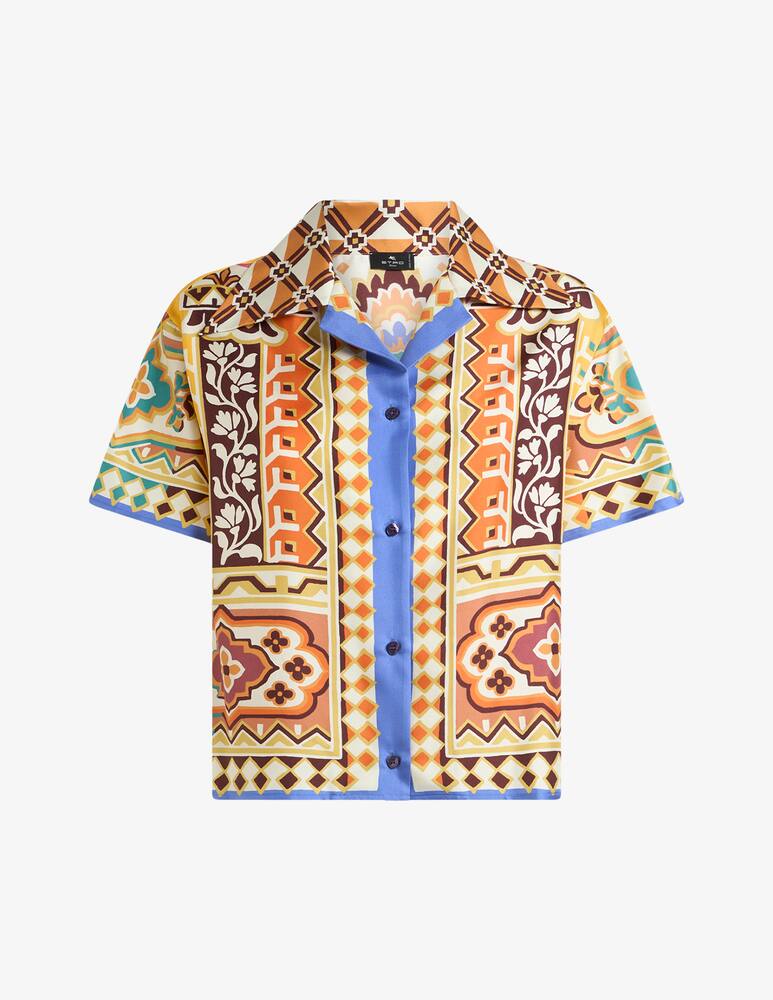 rinascente ETRO Printed silk bowling shirt