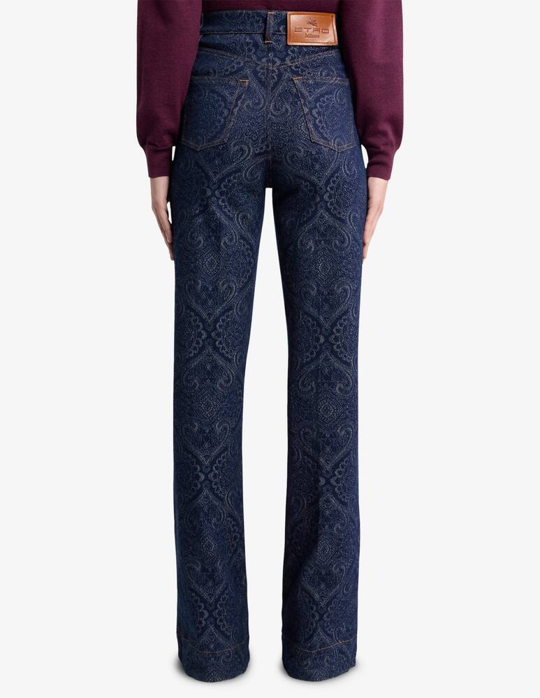 ETRO Jeans flare in denim jacquard con bottoni pegaso - immagine 3 ETRO Jeans flare in denim jacquard con bottoni pegaso - immagine 3