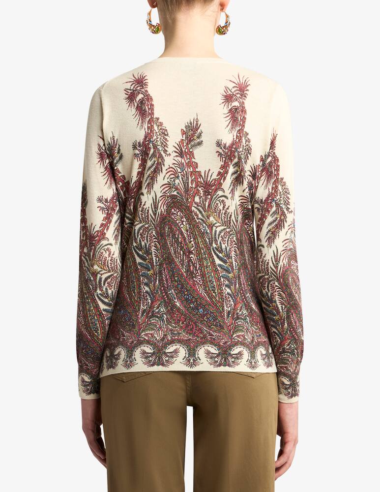 rinascente ETRO Silk and cashmere cardigan with placed print