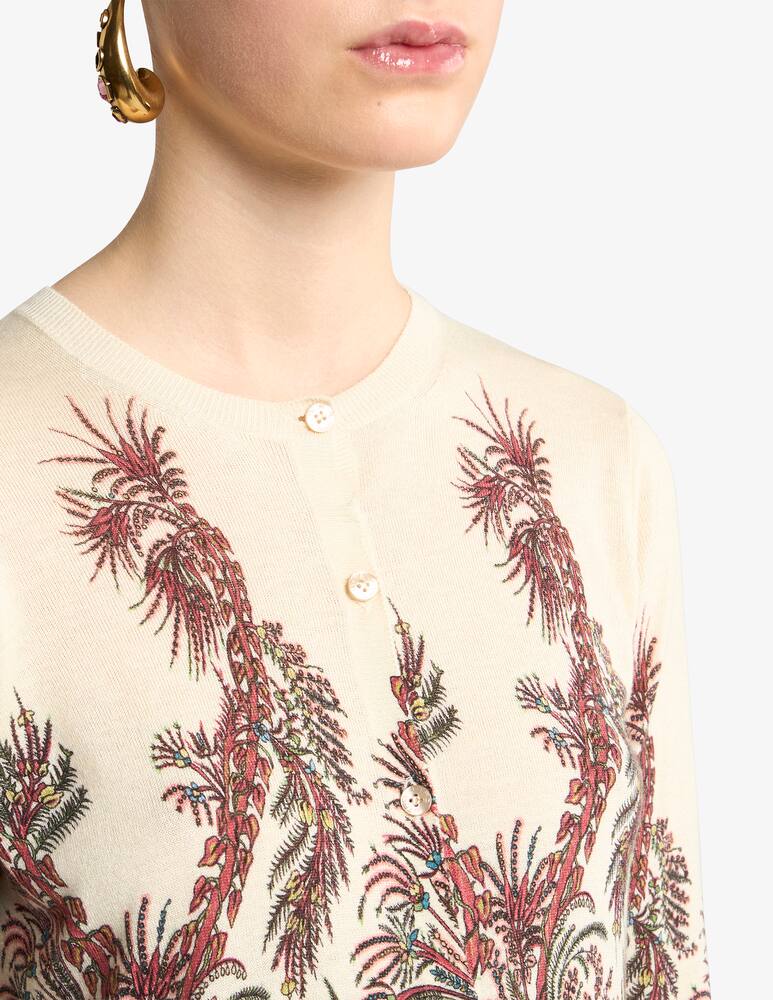 rinascente ETRO Silk and cashmere cardigan with placed print