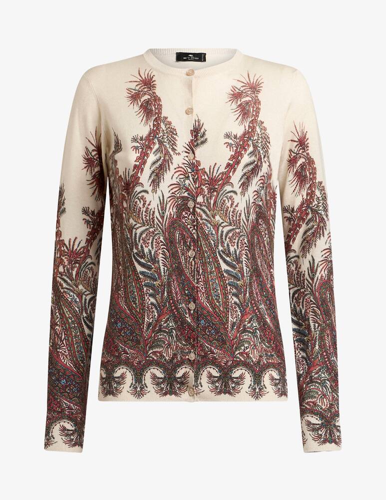 rinascente ETRO Silk and cashmere cardigan with placed print