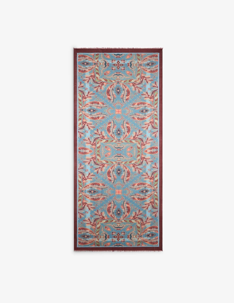 rinascente ETRO Wool and cashmere scarf with placed print