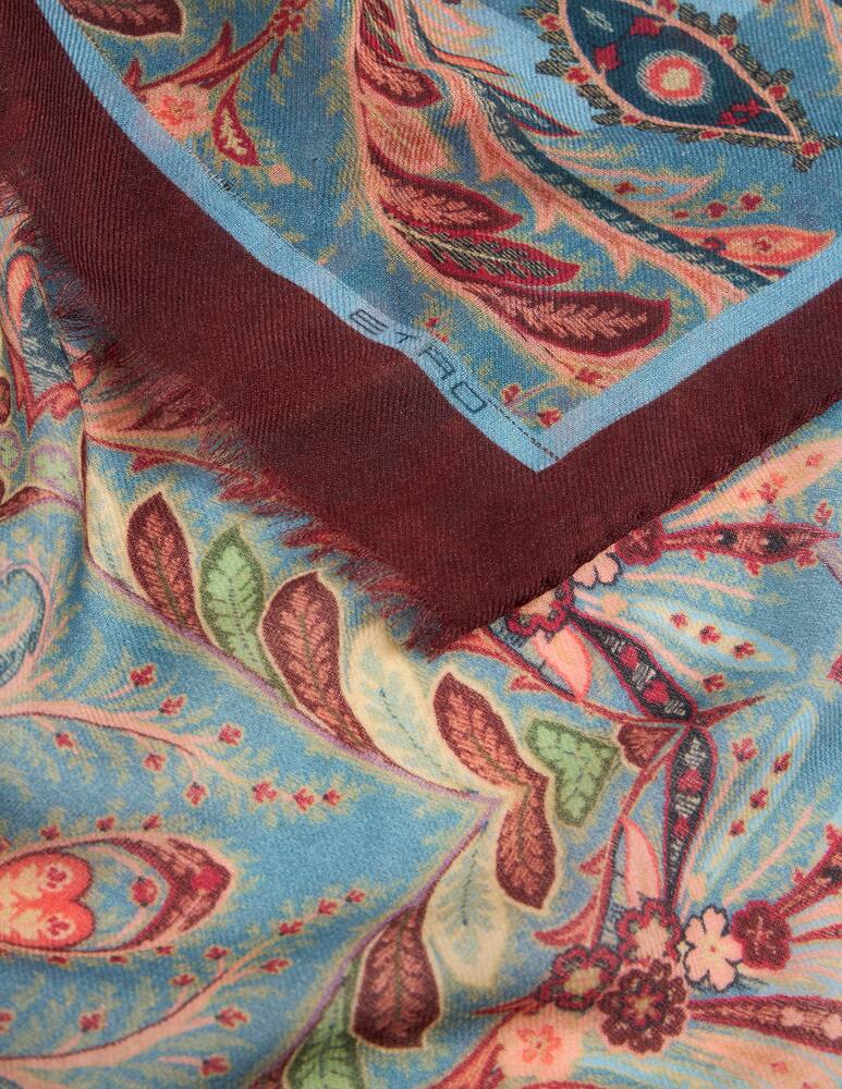 rinascente ETRO Wool and cashmere scarf with placed print